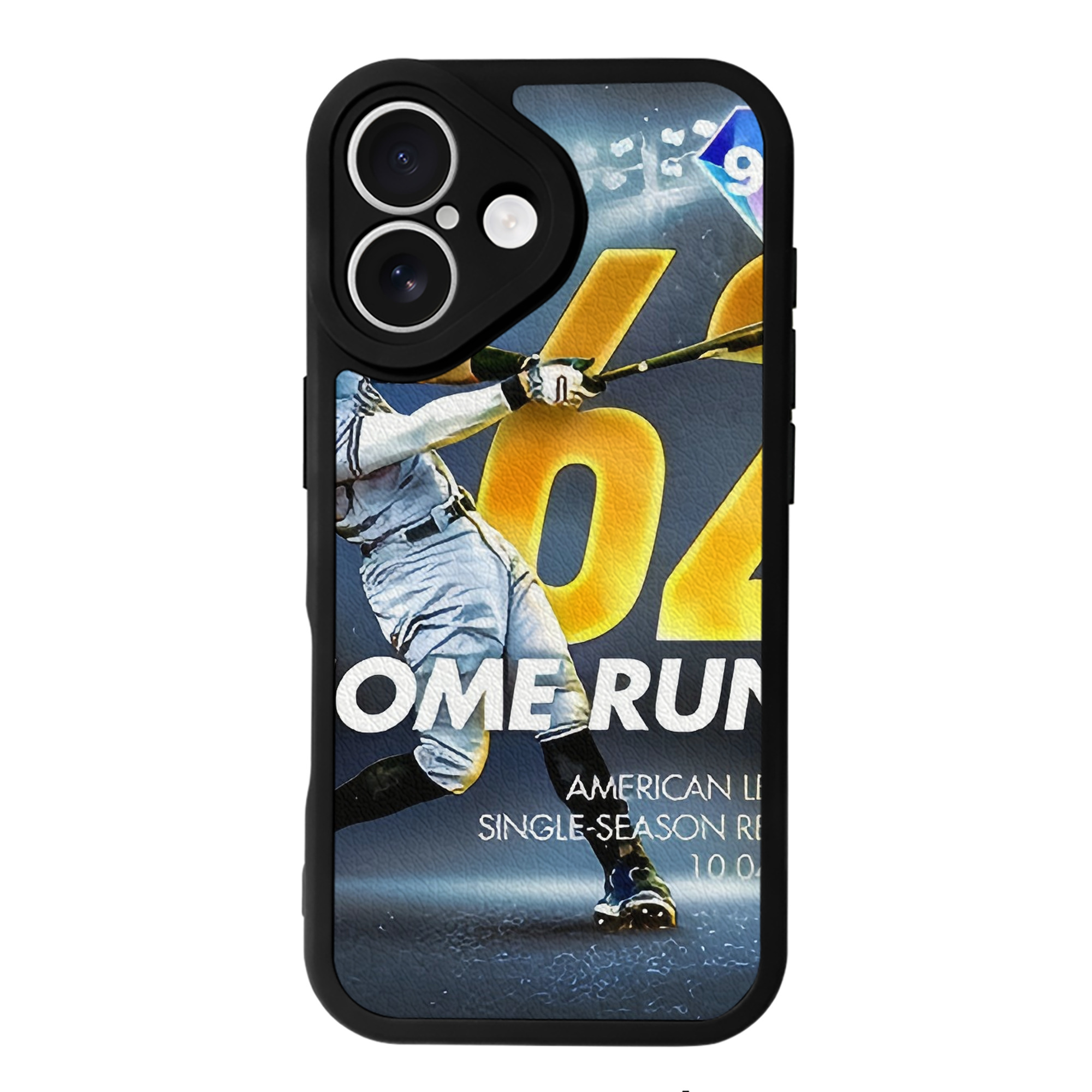 Aaron Judge 62nd Home Run Milestone IPhone 16 Silicone Leather Case – UV Print, Lambskin Texture – Perfect Fit, Wireless Charging Compatible, Scratch Resistant, Precise Cutouts – Stylish Protection For IPhone 16